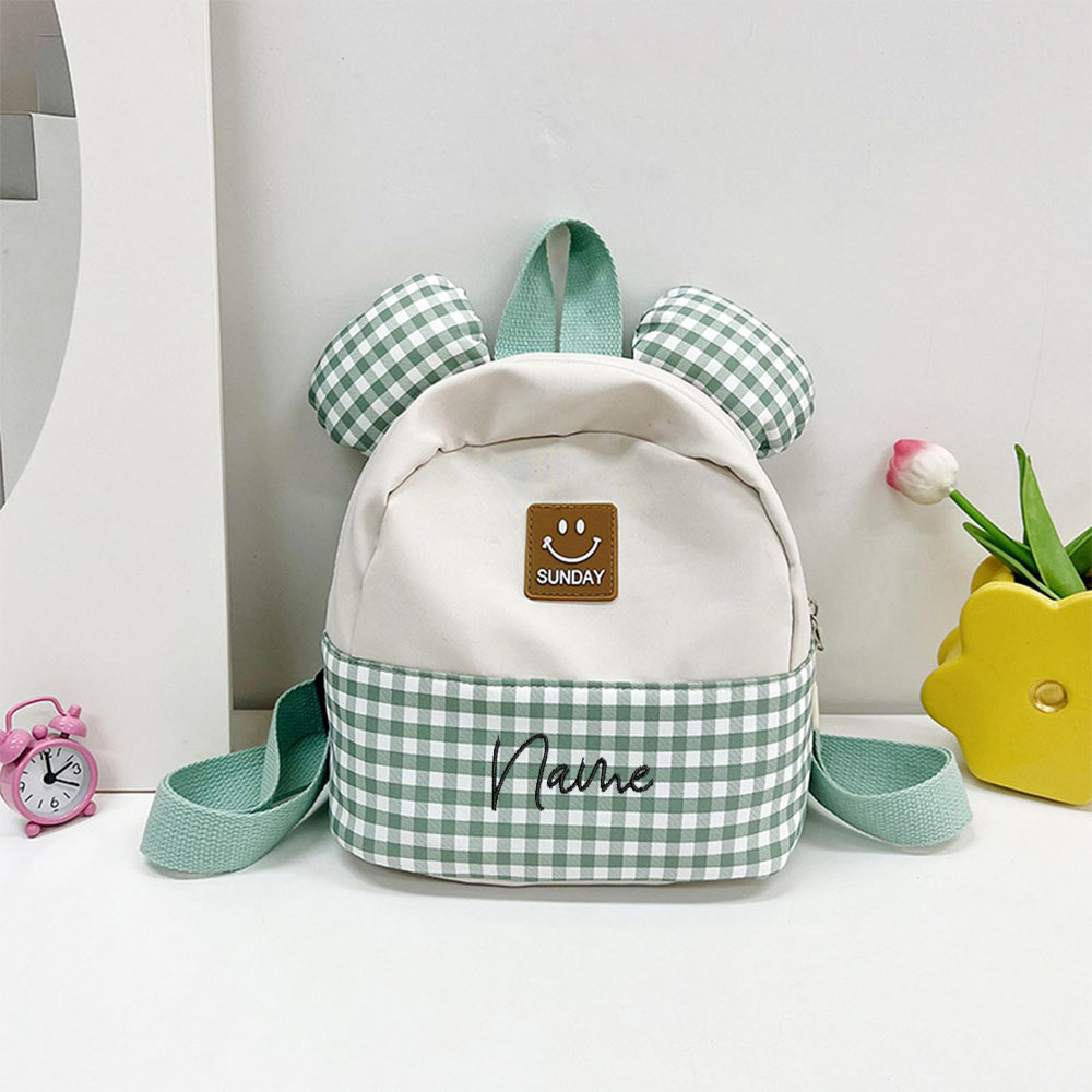 Baby Nursery Backpack - New Checkered Cartoon Children's Bag With