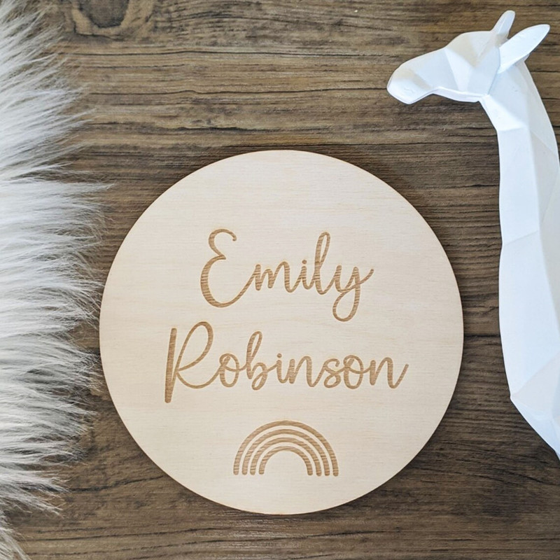 Baby Nursery Name Wall Art - Engraved wood Nursery name sign Customize