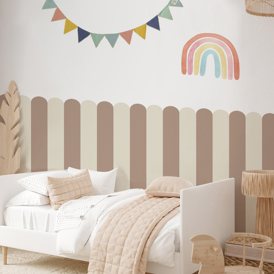 Baby Nursery Room - Multicolor Vertical Striped Arc Wallpaper Nursery