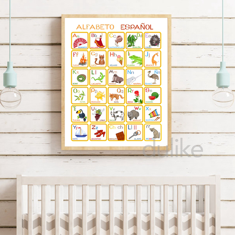 Spanish Kids Bedroom Art Decor - Baby Nursery In Spanish 评论和价格