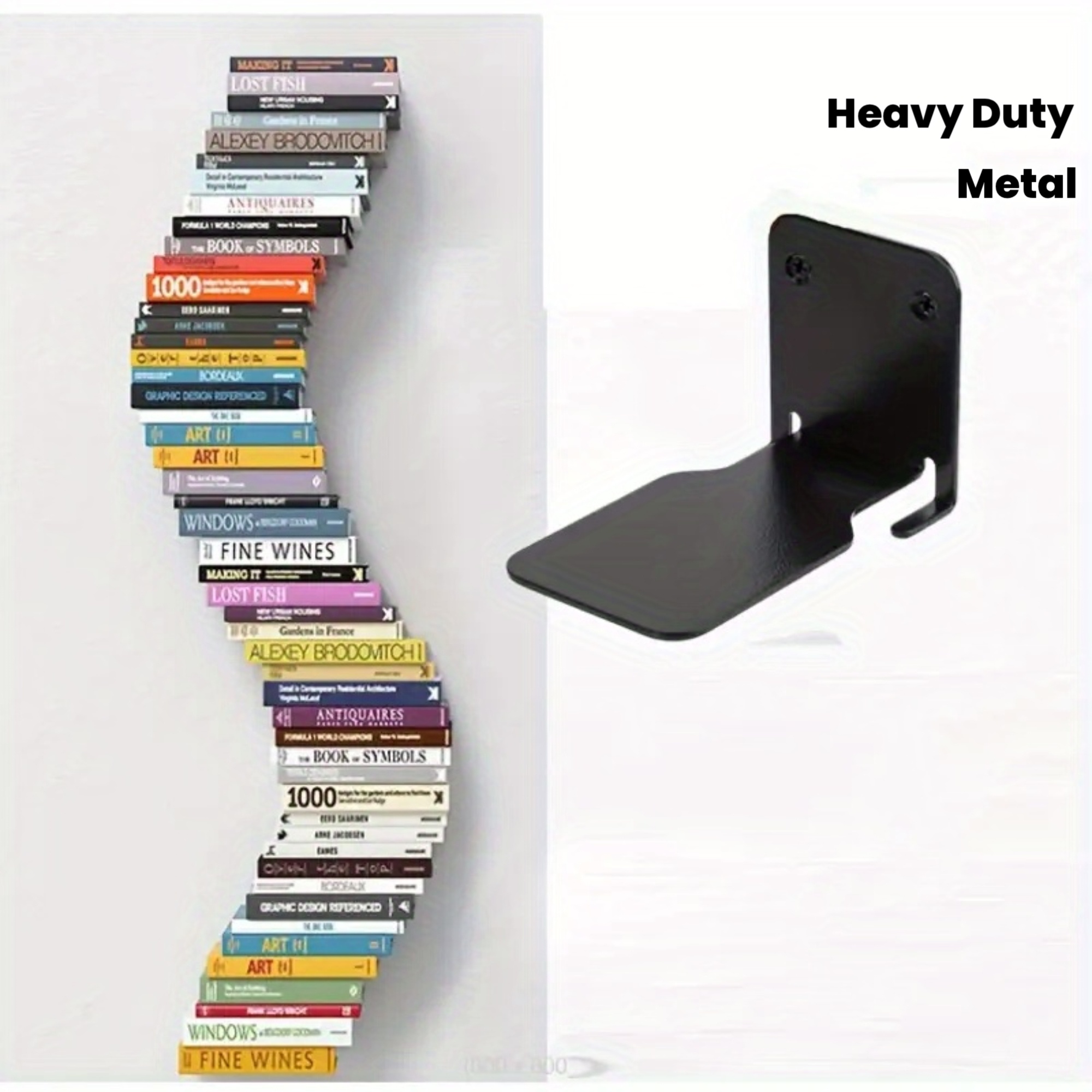 4pcs Matte Black Metal Floatin - Baby Bookshelf Small 评论和价格