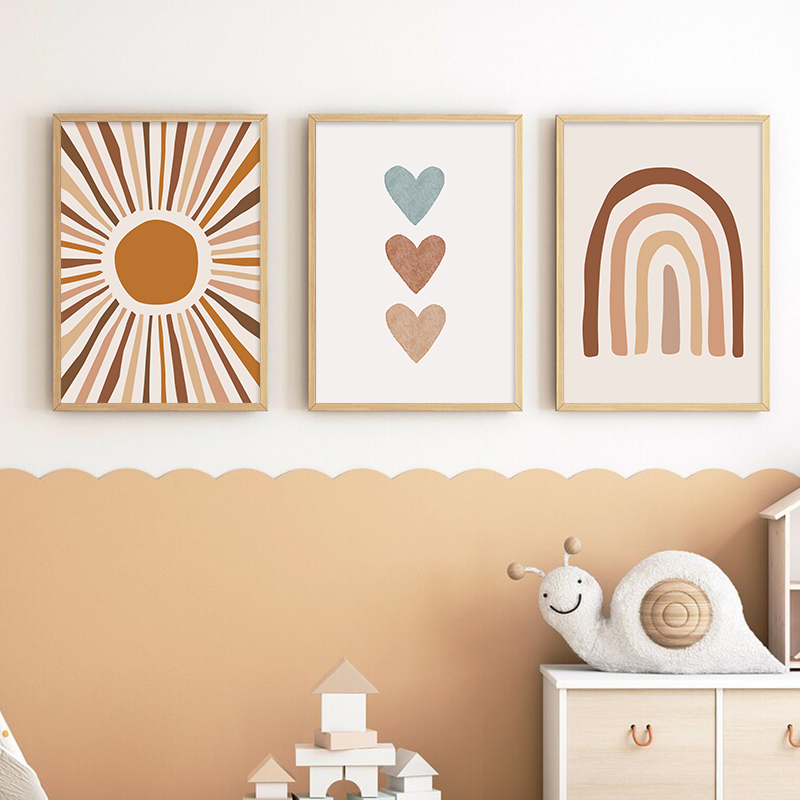 Abstract Sun Rainbow Custom Ba - Baby Nursery Name Wall Art 评论和价格