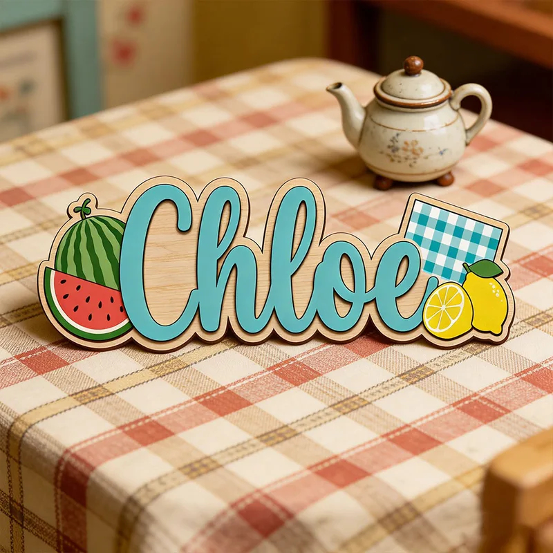 Watermelon Lemon Picnic Themed - Baby Nursery Name Wall Art 评论和价格