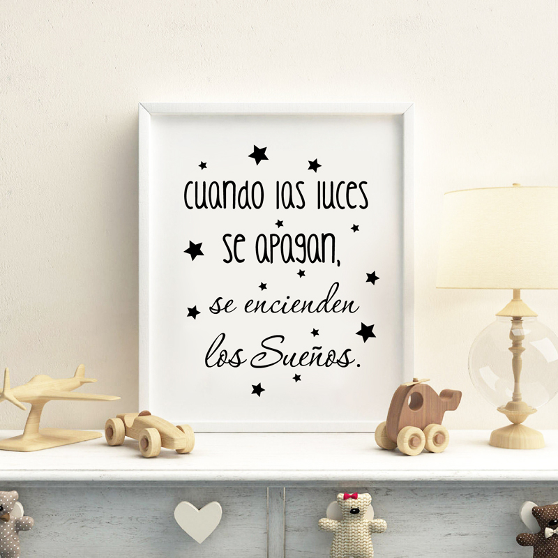 Spanish Kids Bedroom Art Decor - Baby Nursery In Spanish 评论和价格