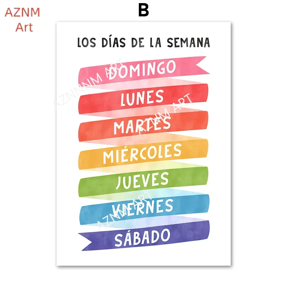 1PC Educational Spanish Alphab - Baby Nursery In Spanish 评论和价格