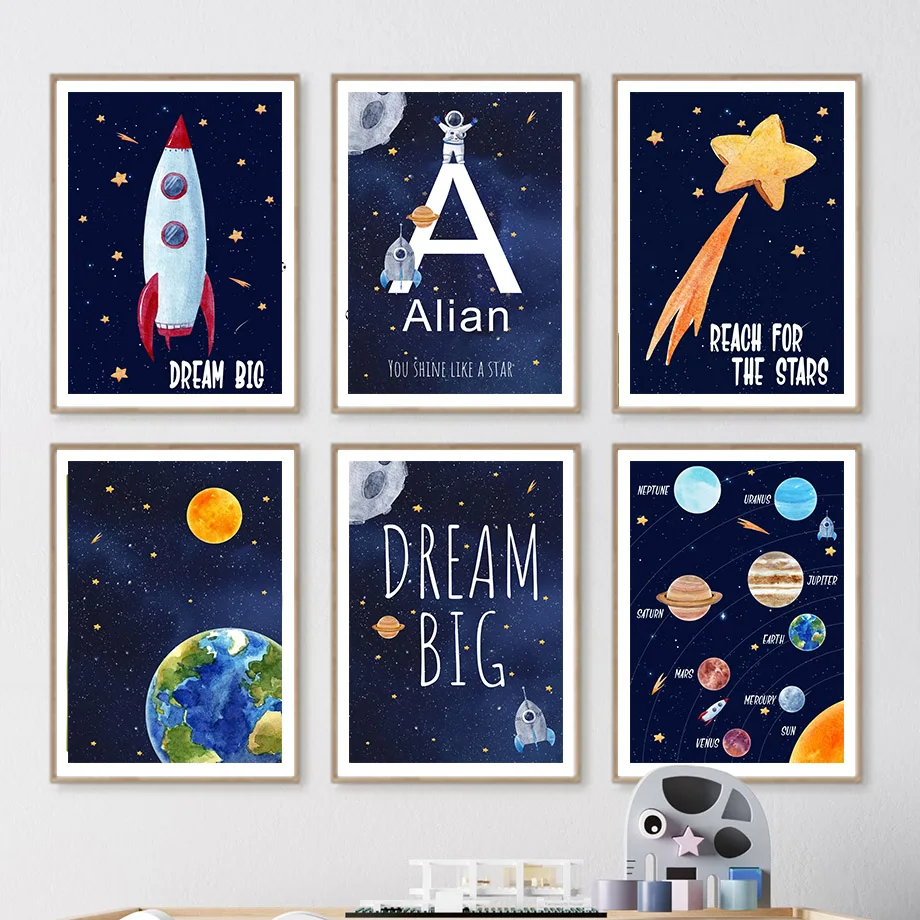 1pc Canvas painting  Custom Na - Baby Nursery Name Wall Art 评论和价格